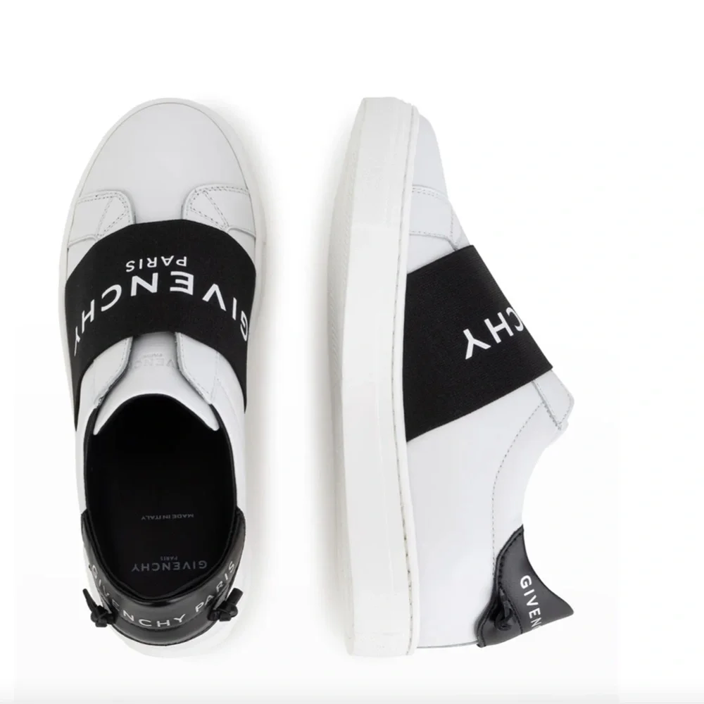 NIB $450 Givenchy Kid's Urban Street Logo Bicolor Elastic-Strap Sneakers -12.5US - Picture 5 of 5